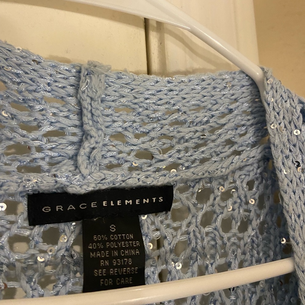 Cover up knit light blue knit